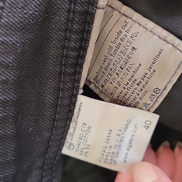 AG Adriano Goldschmied Men's The Protege Straight Leg Black Jeans sz40 BinT - Picture 3 of 5